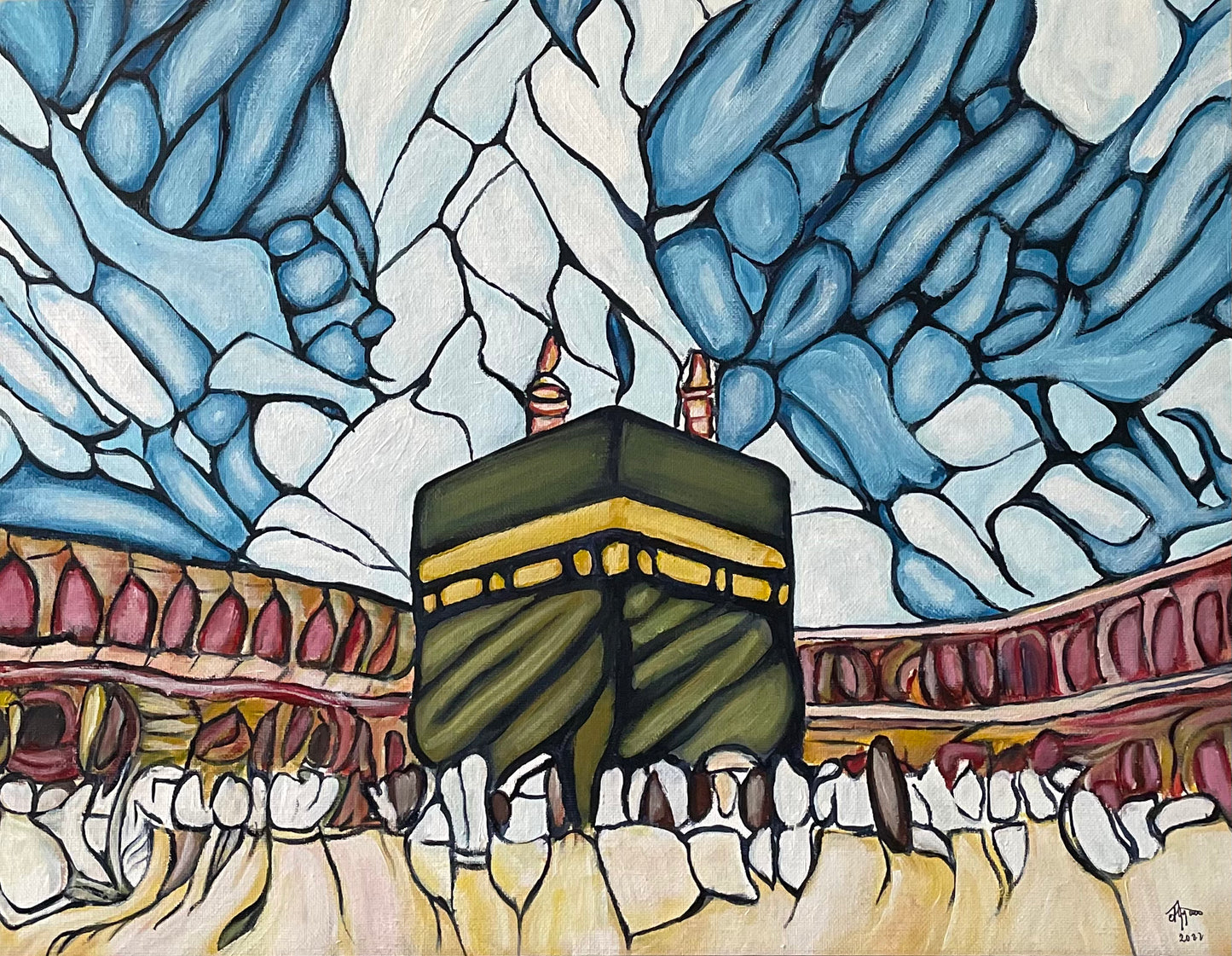 Original Holy kaabah Stained Glass
